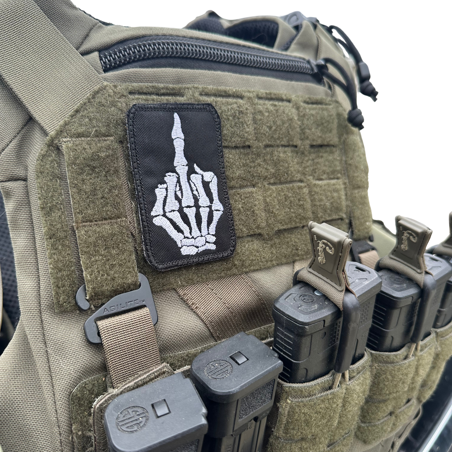 Skeleton Middle Finger Patch