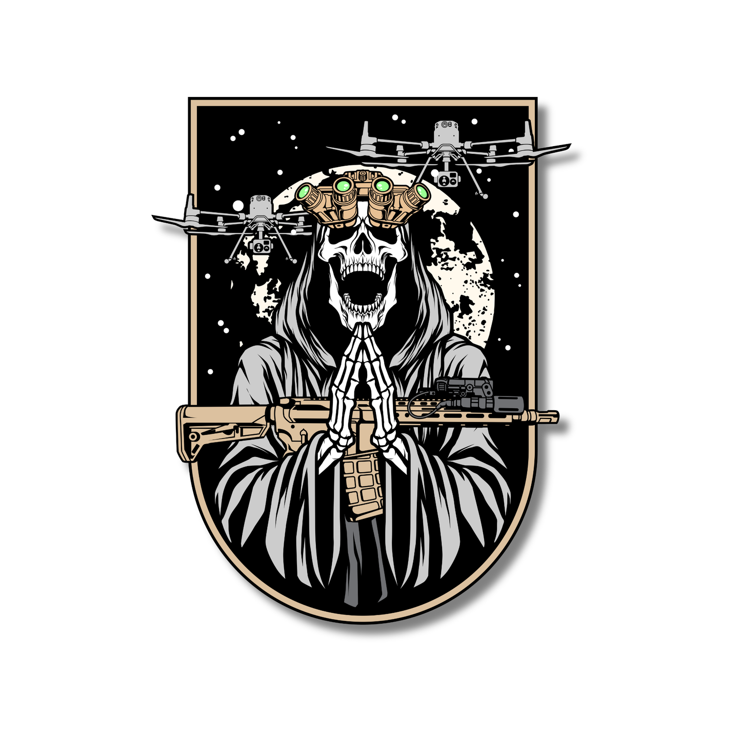 Drone Grim Reaper 3" Sticker
