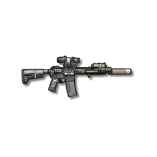 AR15 Black Multicam 3" Sticker